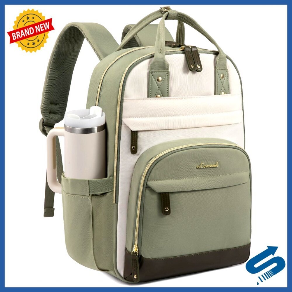 Laptop Backpack with Tumbler Holder Travel Work School Bag Chic Functional